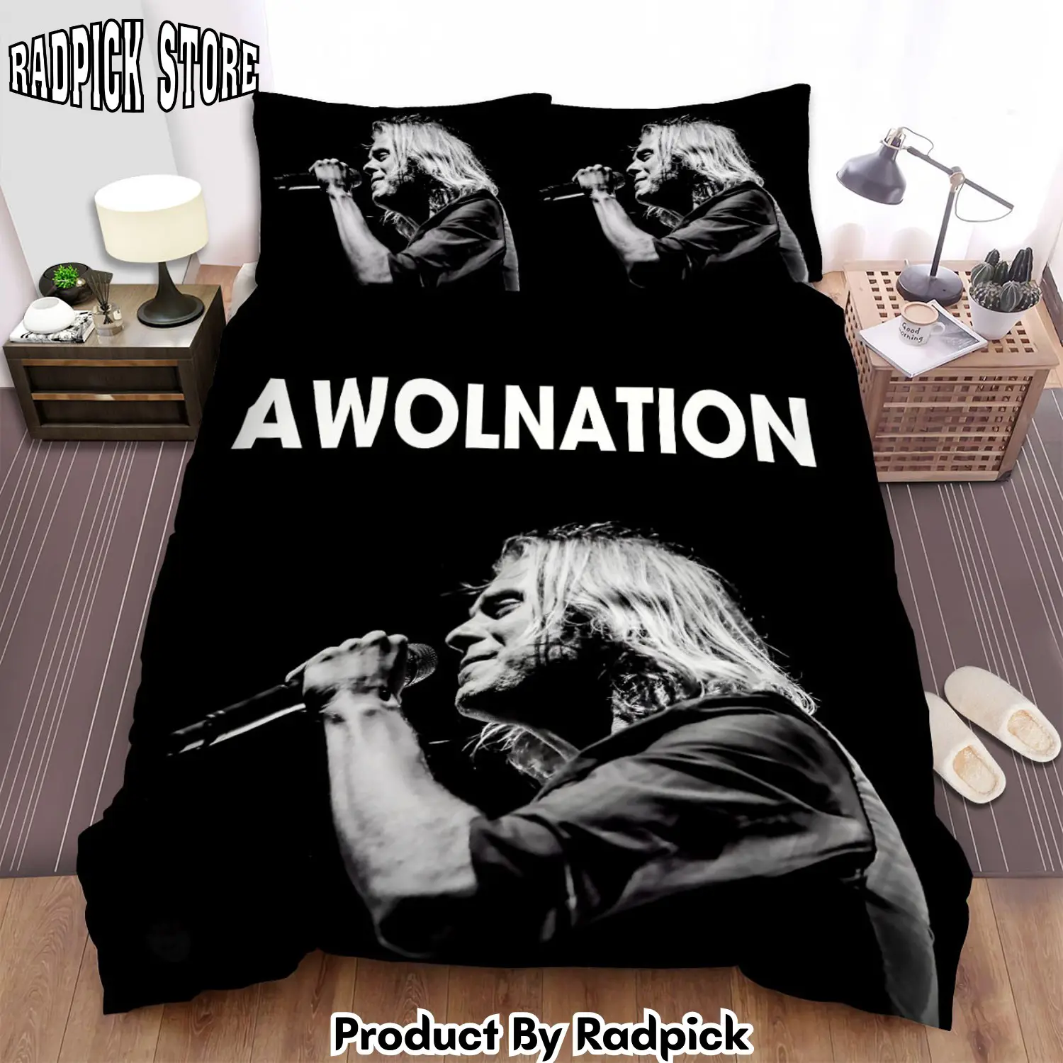 Radpick awolnation is performing with black color picture bed sheets spread comforter duvet cover bedding sets rp3278541